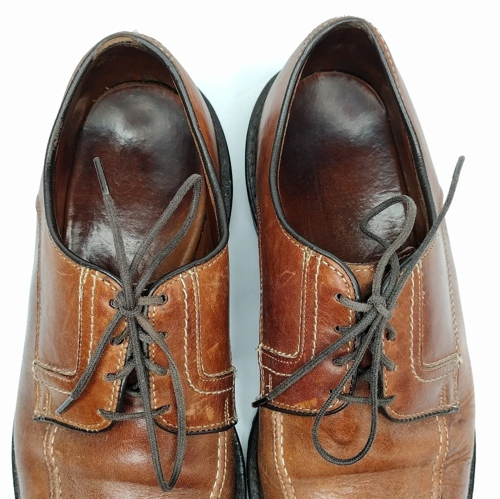 Allen Edmonds Wilbert Brown Leather Comfort Oxfords Shoes Sz 9.5